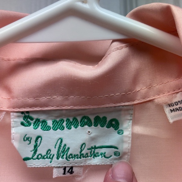 Vintage Koret by Lady Manhattan Peach Button-Up Blouse | Size 14 - Picture 5 of 7